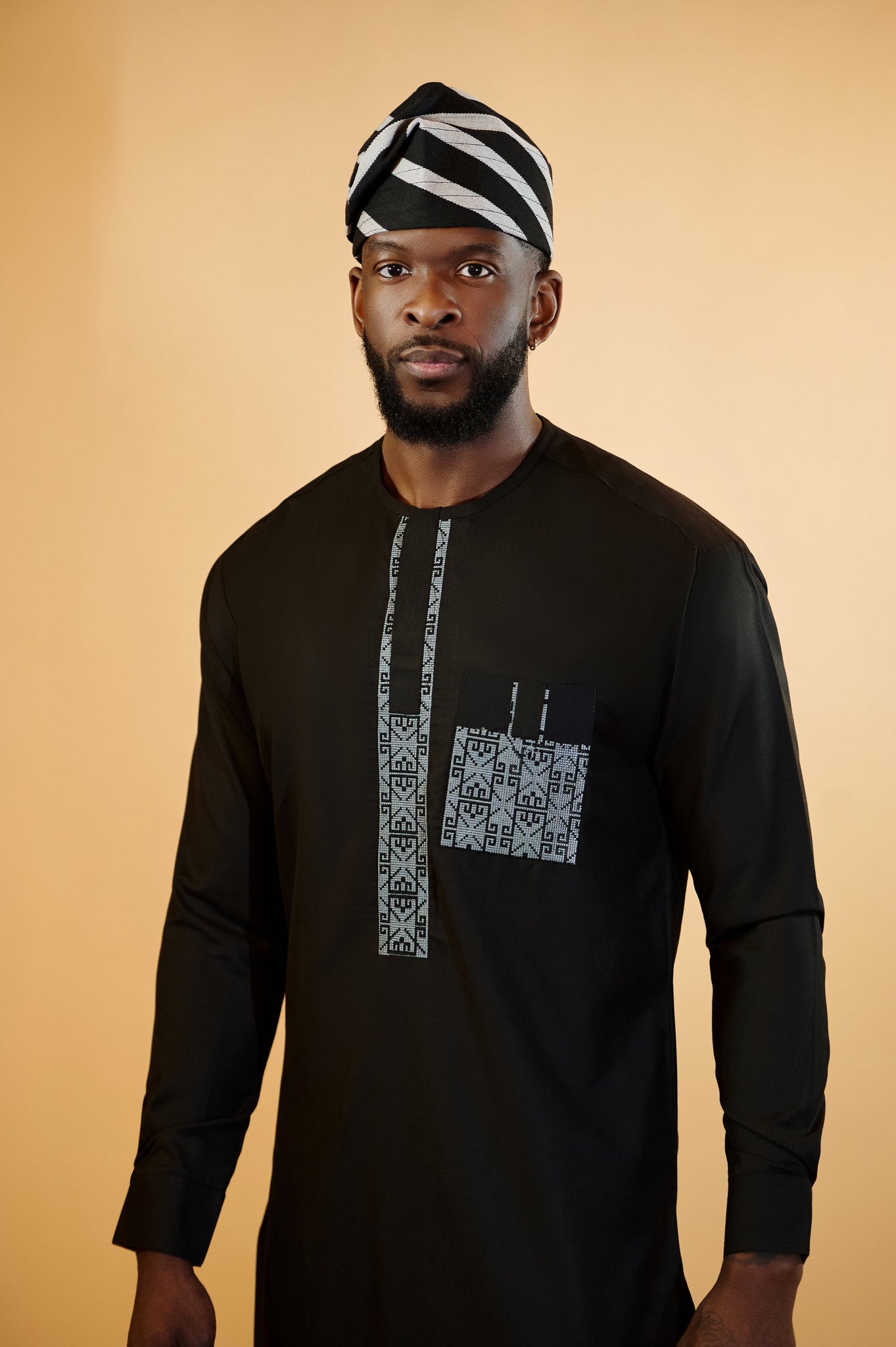 Black Designer Kaftan Set