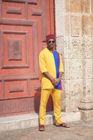 Yellow Kaftan 3/4 Sleeve Lineage Set