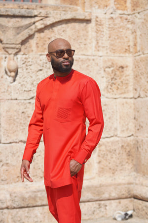 Red Kaftan Traditional Set