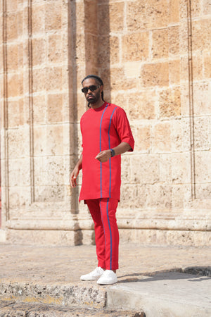 Wine Kaftan Lineage Set