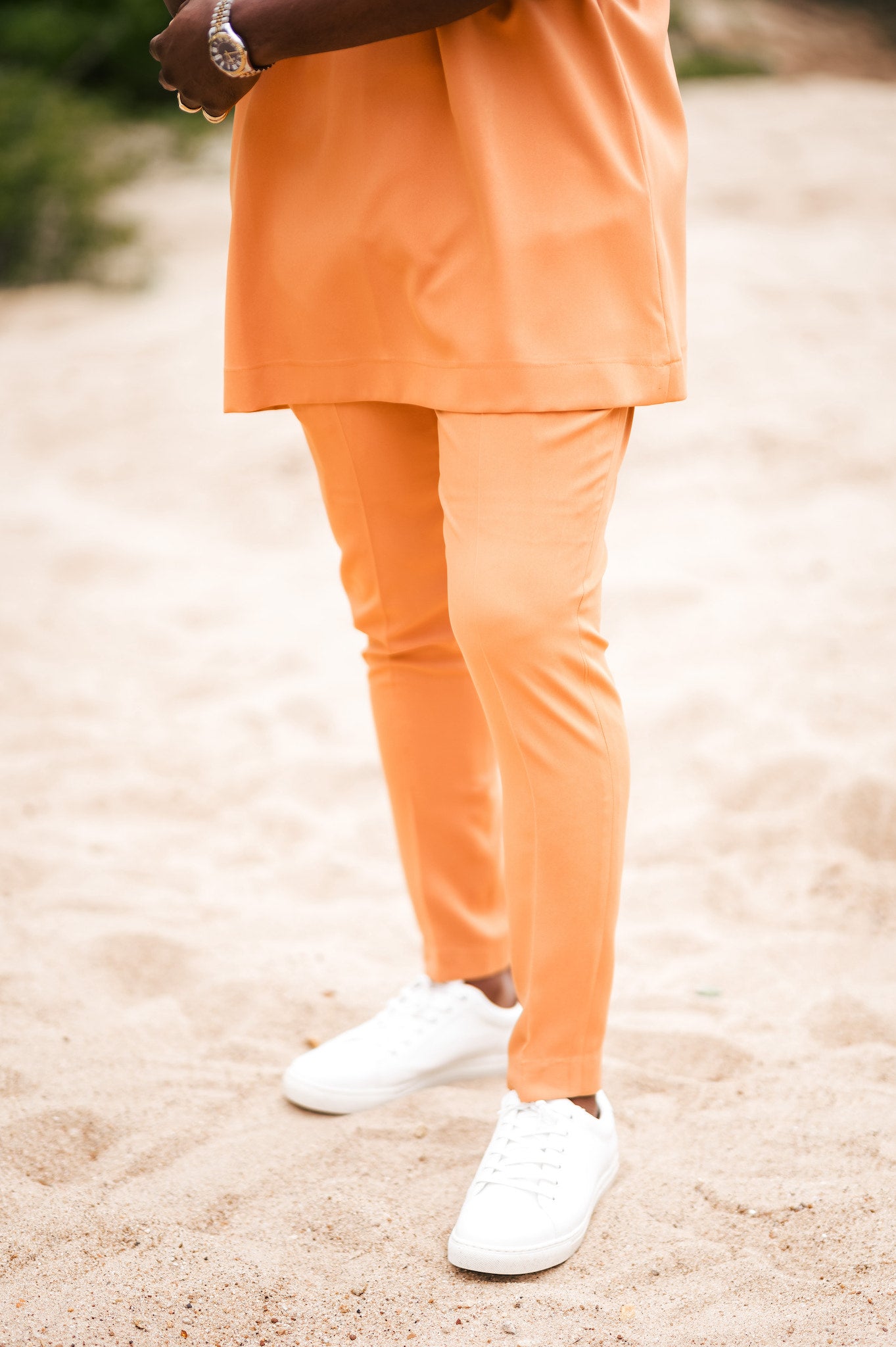 Peach Kaftan Crepe Set