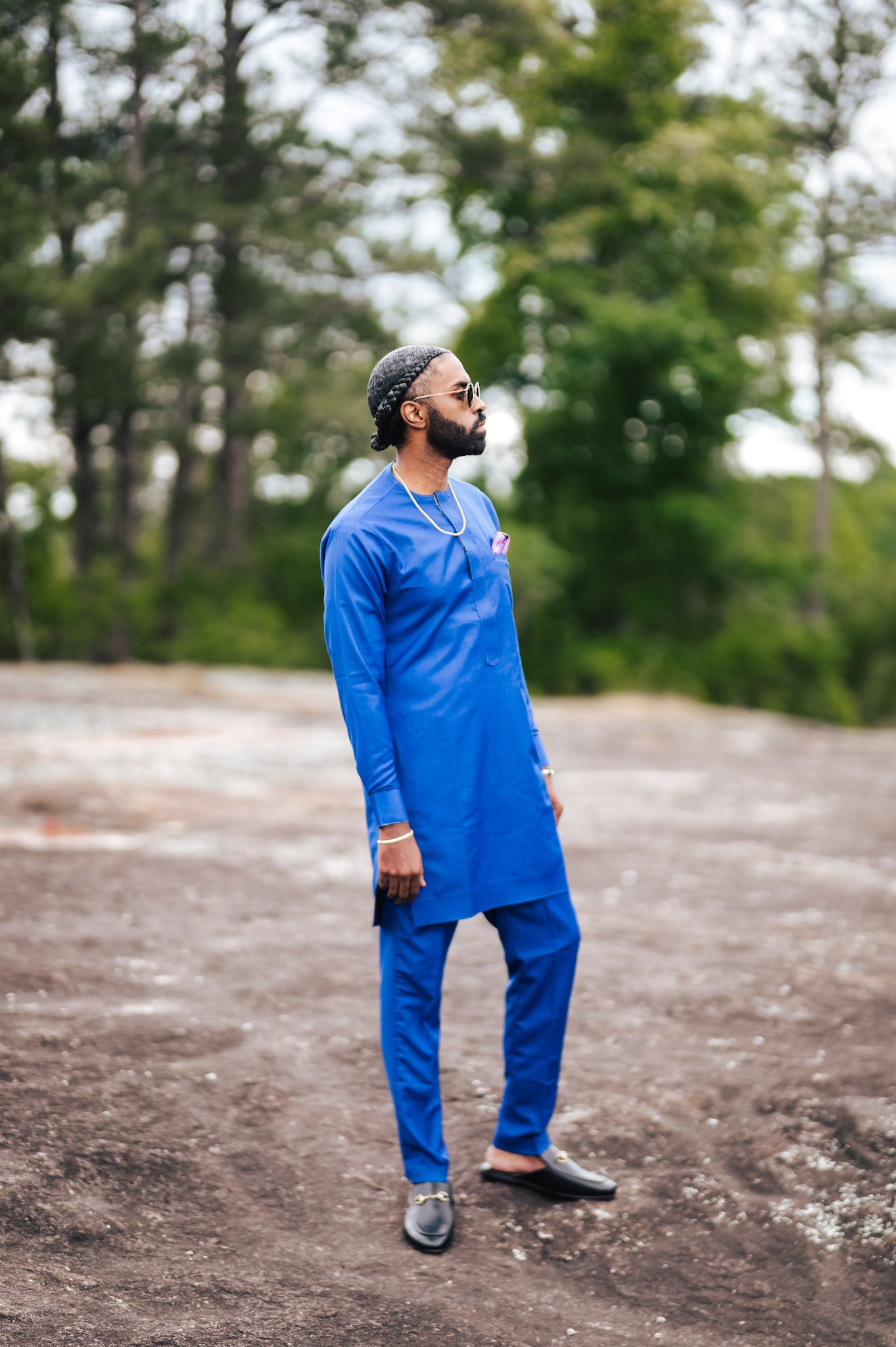 Royal Blue Kaftan Traditional Set