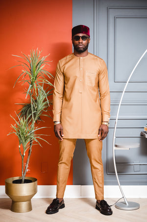 Tan Kaftan Ayo Set